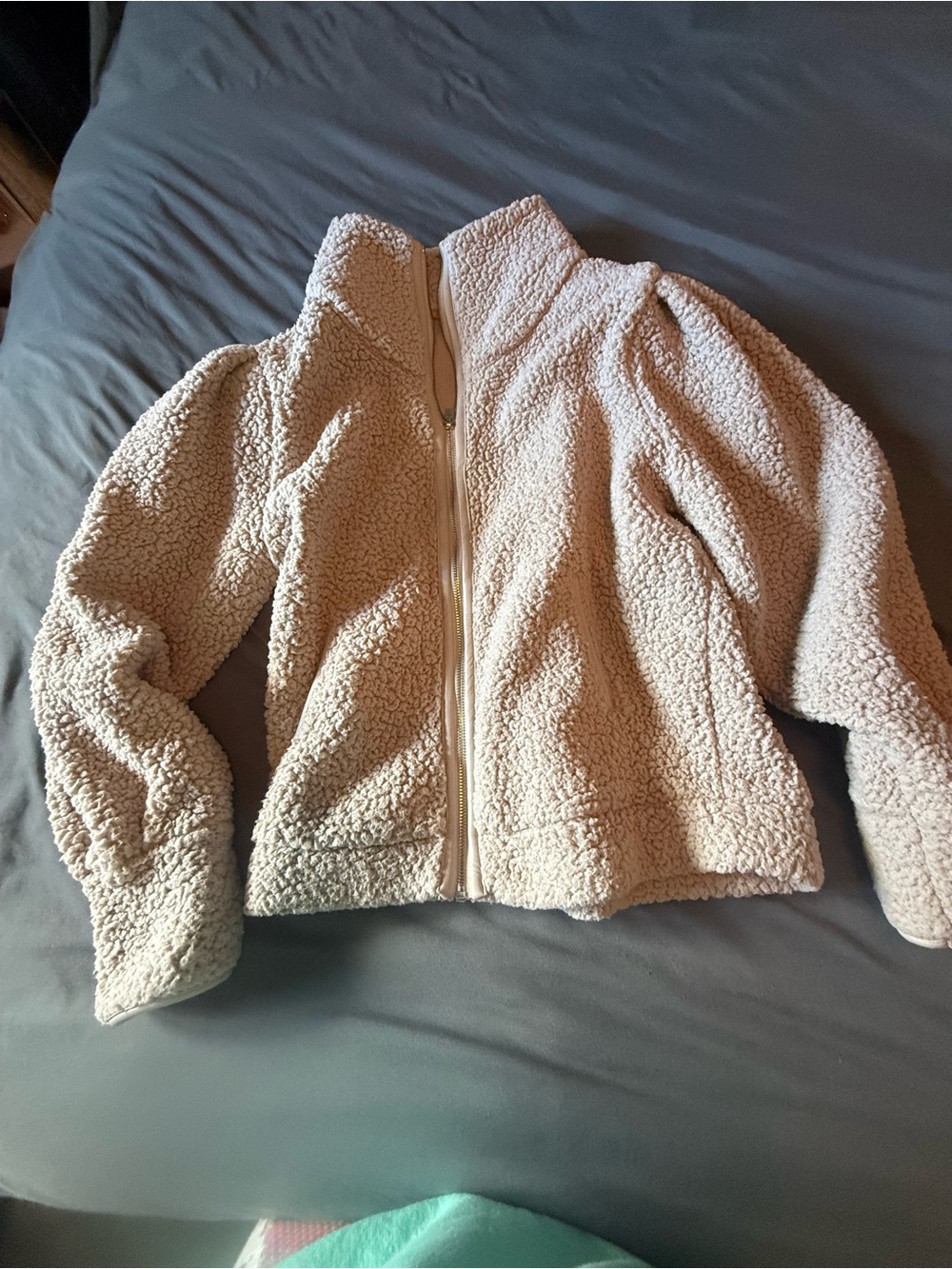 Express Cream Sherpa Zip-Up Jacket